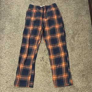 Men's Plaid Lounge Pants - Navy and Orange